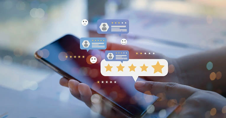 Google review QR code on a customer feedback card